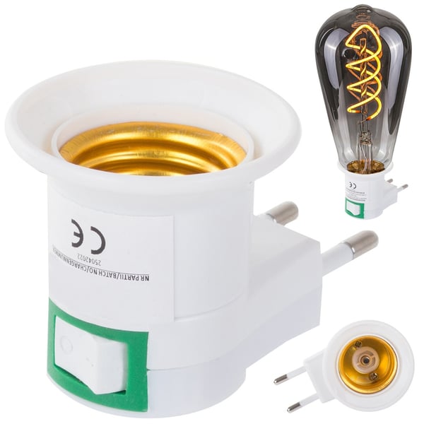 Eluttag Adapter för Glödlampa - E27 Eluttag Adapter för Glödlampa - E27