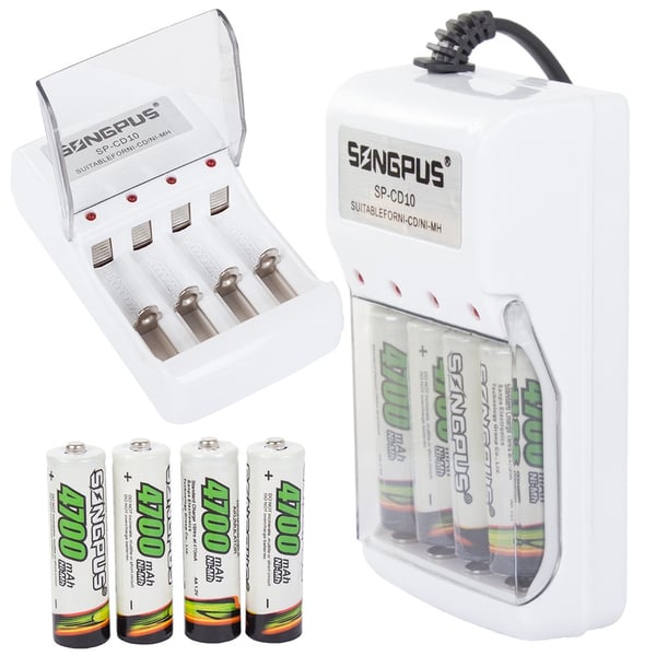4x Batterioplader - AA/AAA Batterier 4x Batterioplader - AA/AAA Batterier