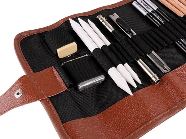 Konstnärsset med Fodral - 29-delar - Skisspennor