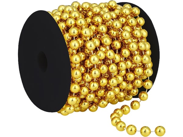 5m Perlegirlander – Julepynt - Gold