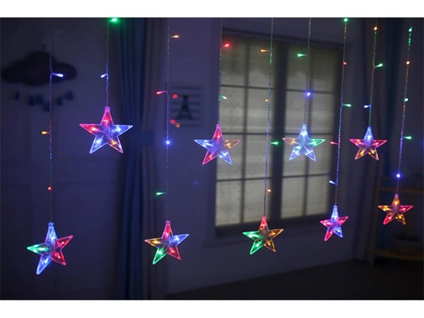 Joulutähdet LED-valosarja - Valoverho - Monivärinen