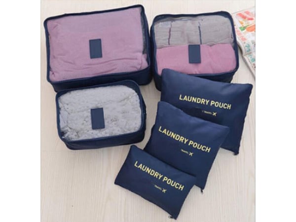Organizer til Koffert - 6-deler - Vesker for Reise - DarkBlue