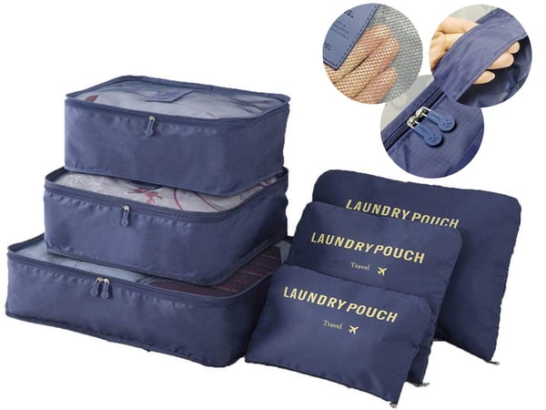 Organizer til Koffert - 6-deler - Vesker for Reise - DarkBlue