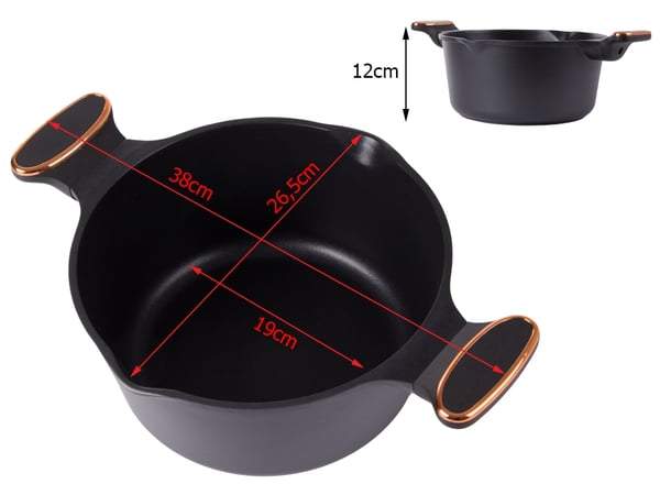 5L Kasserolle med lokk – Non-stick belegg – Induksjonstopp