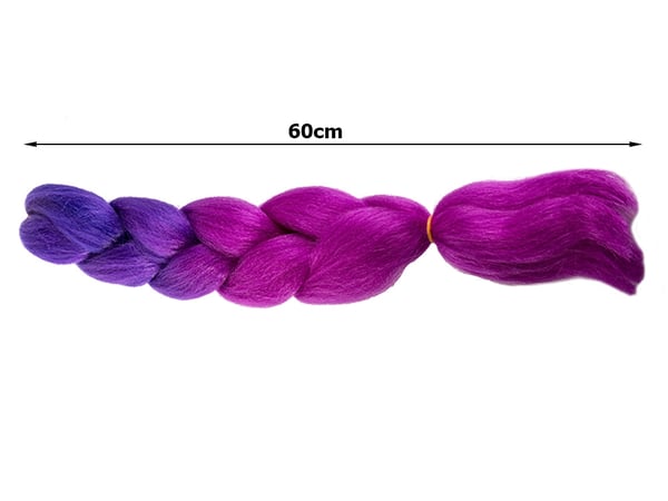 Jumbo Ombre Flette / Hårforlengelse Hårflette - 60 cm - Purple