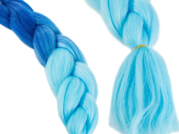 Jumbo Ombre Flette / Hårforlengelse Hårflette - 60 cm - Blue