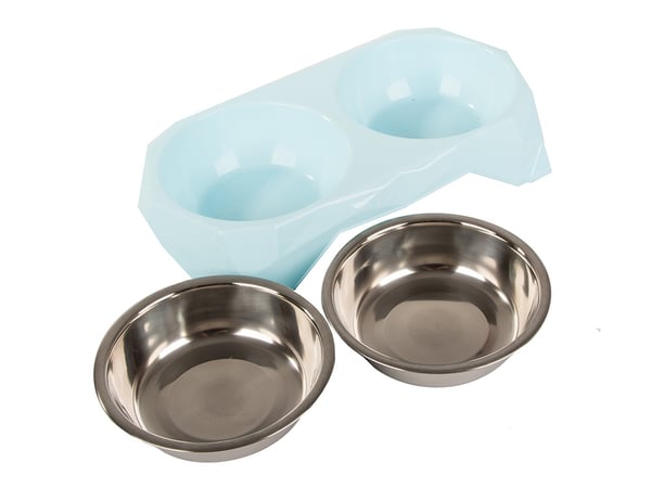 Dobbel hundeskål / vannskål - Hund & Katt - 2x350 ml