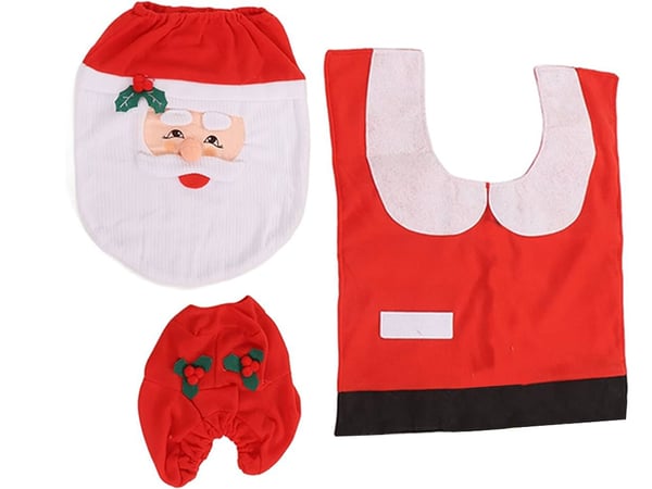 Baderomsmatte Jul Sett - Matte til Baderom / Toalett - 3 deler