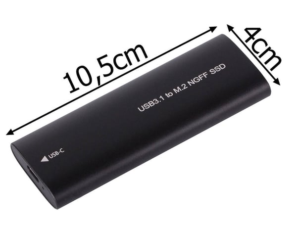USB 3.1 -kotelo sisäiselle M.2 SSD:lle - Musta