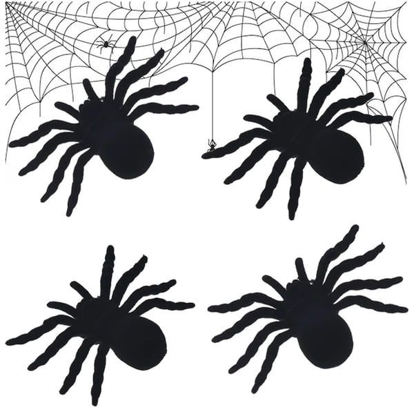 4-pak Spindlar - Halloween Dekoration