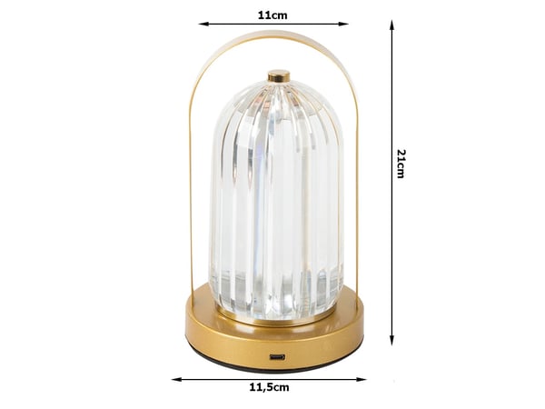 LED Krystallampe / Bordlampe / Nattlampe - 3 lysmoduser