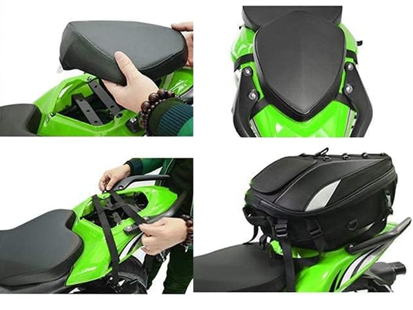 Motorsykkelryggsekk motorsykkelhjelm vanntett veske bag sete 2i1