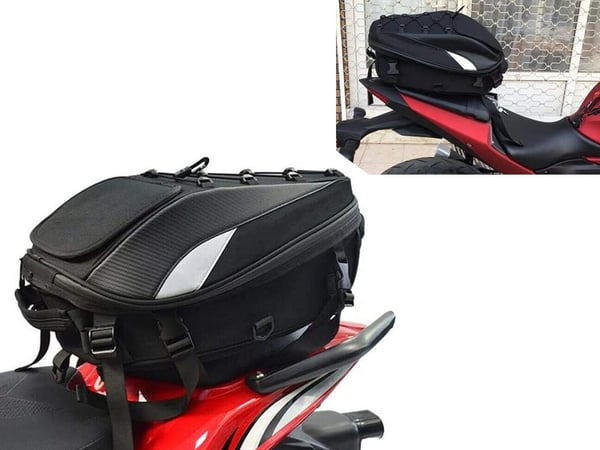 Motorsykkelryggsekk motorsykkelhjelm vanntett veske bag sete 2i1