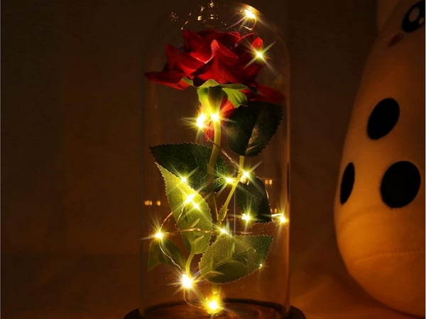 Evig ros i glas present led lysande låda