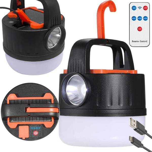 Campinglampe Lygte / Teltlampe - Lampe til camping - solpanel Campinglampe Lygte / Teltlampe - Lampe til camping - solpanel