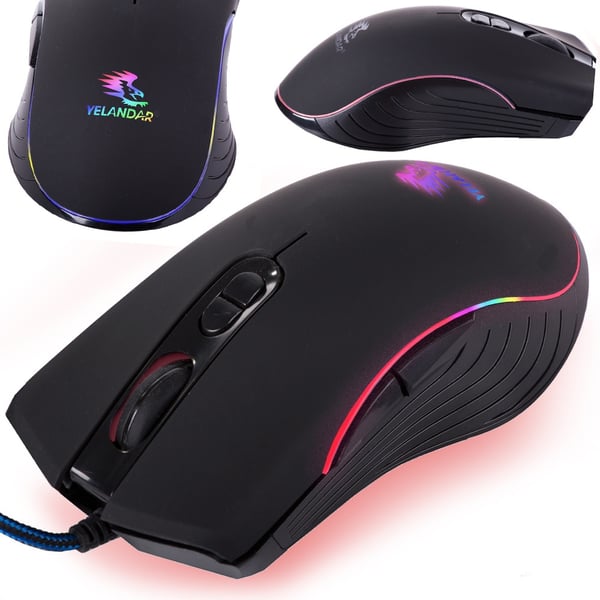 Kablet Optisk Datamus - YELANDAR 7D Gaming Mus - RGB