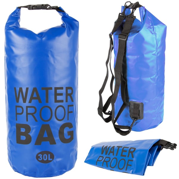Vandtæt Taske / Vandpose - Vandopbevaring - 30 liter - Blå