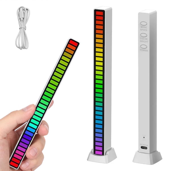 Lydstyrt RGB LED-lampe - 18 cm - Hvit