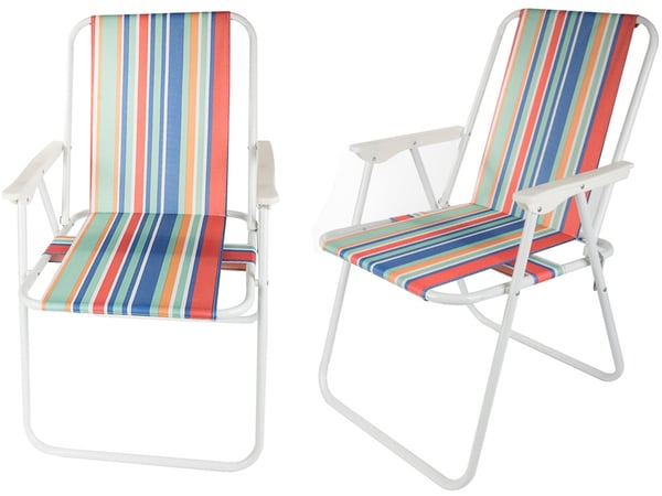 Strandstol / Solstol - Stol til Strand - Sammenklappelig - MultiColor