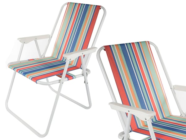 Strandstol / Solstol - Stol til Strand - Sammenklappelig - MultiColor