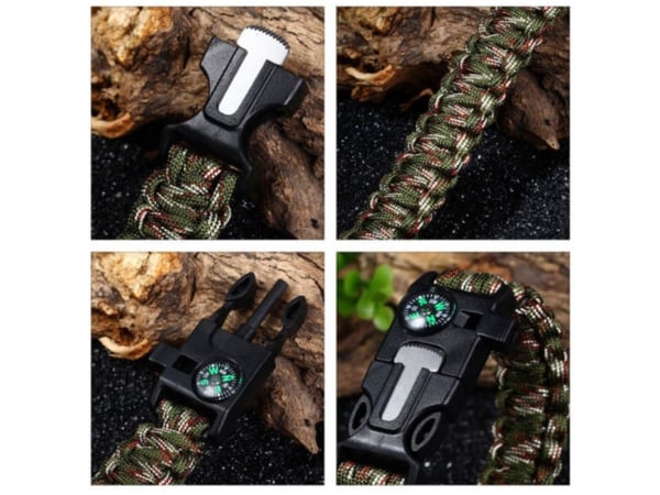 Paracord Selviytymisranneke Tuluksilla ym. - MultiColor