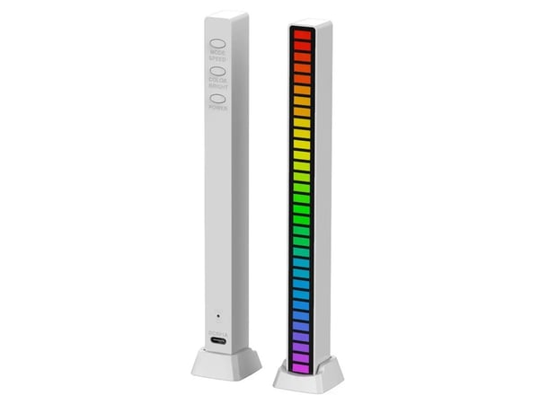 Lydstyrt RGB LED-lampe - 18 cm - Hvit