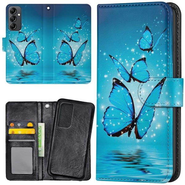 Samsung Galaxy S24 Plus - Lommebok Deksel Glitrende Sommerfugler