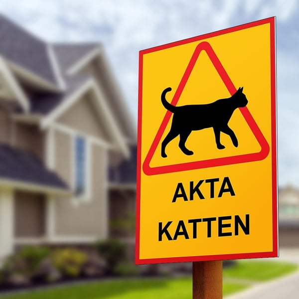 Katteskilt / Advarselsskilt Katt - Skilt