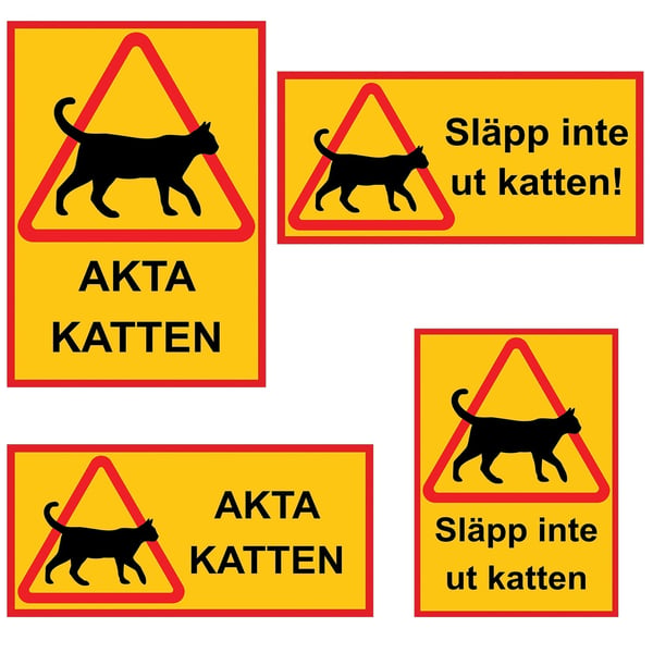 Katteskilt / Advarselsskilt Katt - Skilt