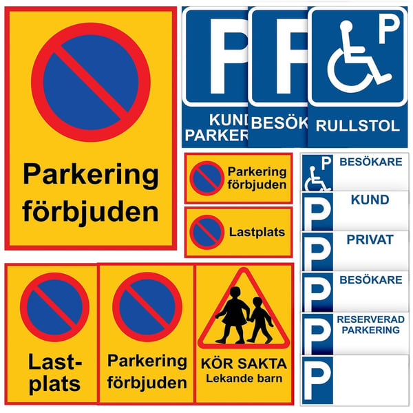 Parkeringsskylt / Varningsskylt Parkering / Trafikskylt - Skylt