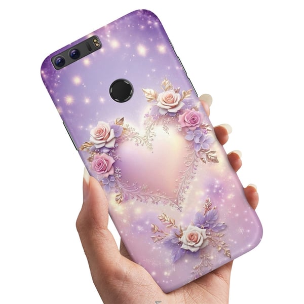 Cover / Mobilcover til Huawei Honor 8 - Heart