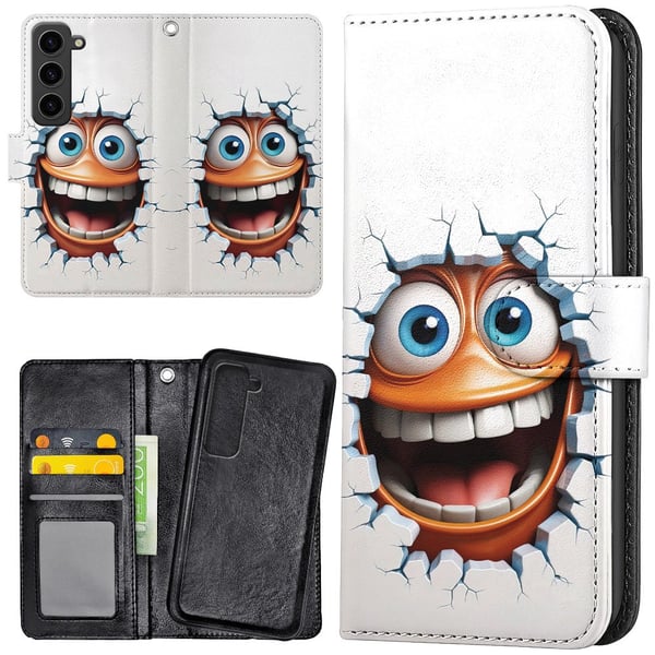 Samsung Galaxy S23 Plus - Lommebok Deksel Emoji