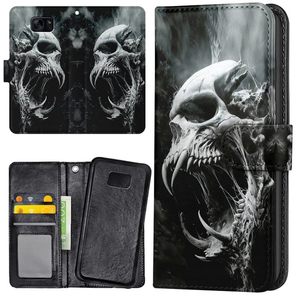 Samsung Galaxy S7 - Lommebok Deksel Skull