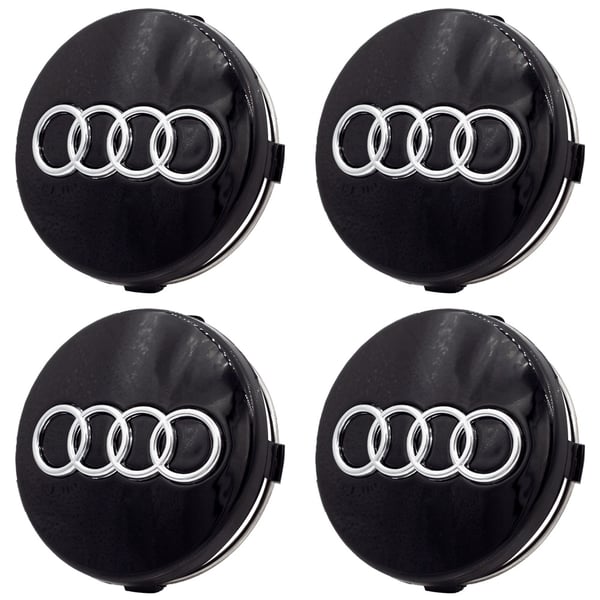 Audi Keskimerkki Auto - 4-Kpl - Svart 69 mm