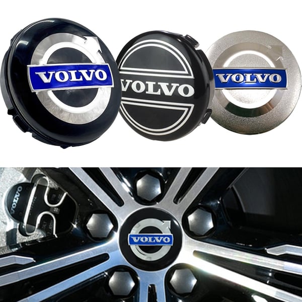 Volvo Senterkopper / Hjulnav Bil Emblem - 4-pak - 64mm Svart