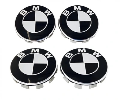 BMW Keskimerkki Auto - 4-Kpl - 68 mm (Svartvit)