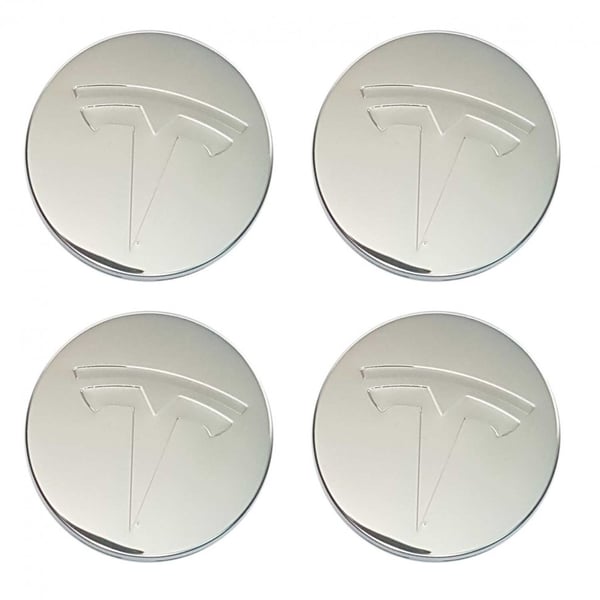 Tesla Keskimerkki Auto - 4-Kpl - Silver