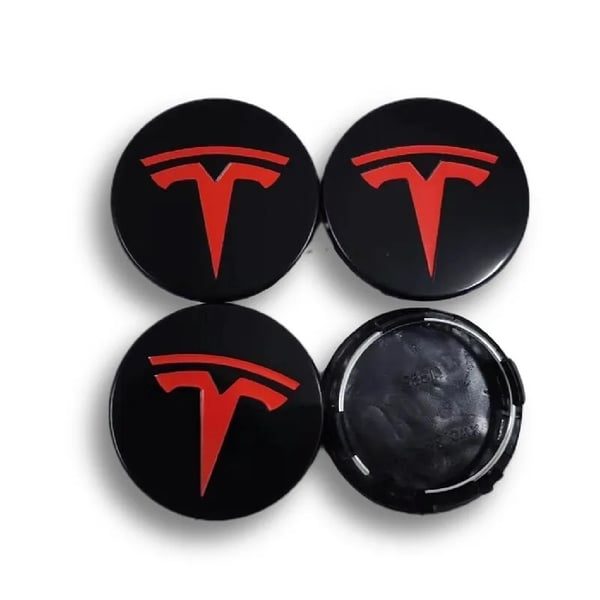Tesla Keskimerkki Auto - 4-Kpl - Svart/röd