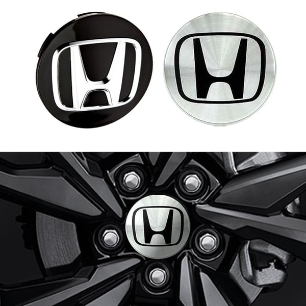 Honda Senterkopper / Hjulnav Bil Emblem - 4-pak - 69mm - Silver