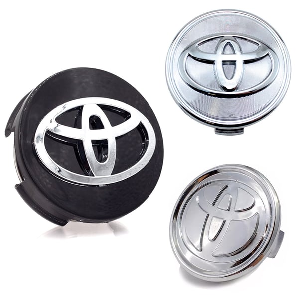 Toyota Senterkopper / Hjulnav Bil Emblem - 4-pak - 62mm - Silver texturerad