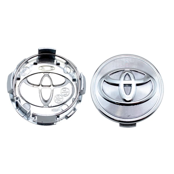 Toyota Senterkopper / Hjulnav Bil Emblem - 4-pak - 62mm - Silver texturerad
