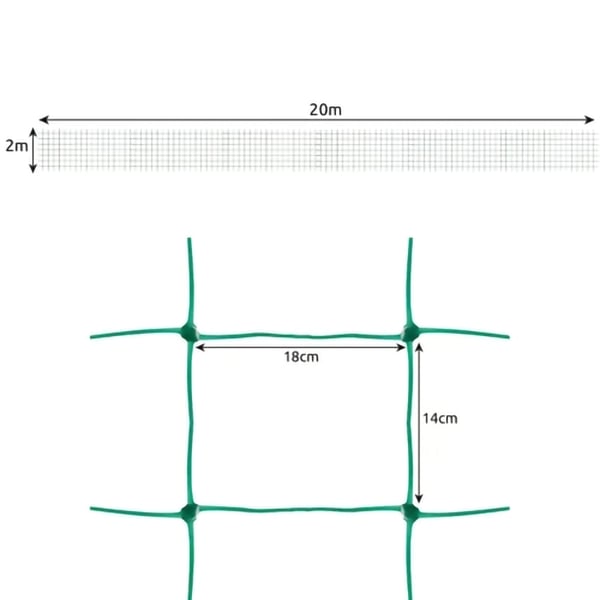 Plantenett / Støttenett for Planter - 2x20m