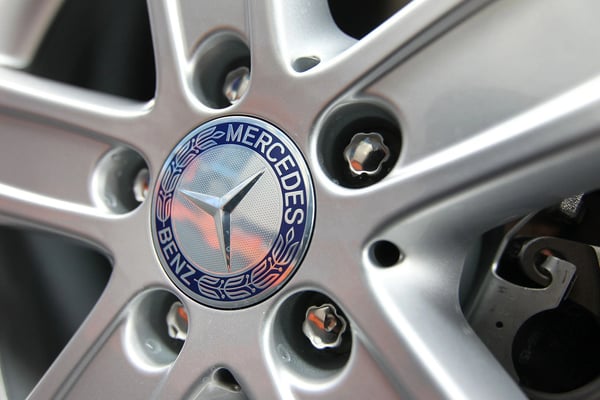 Mercedes-Benz Senterkopper / Hjulnav Bil Emblem - 4-pak - 75mm BENZ Blå