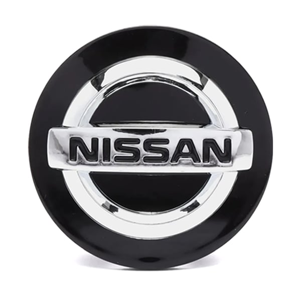 Nissan Senterkopper / Hjulnav Bil Emblem - 4-pak - 60mm - Svart