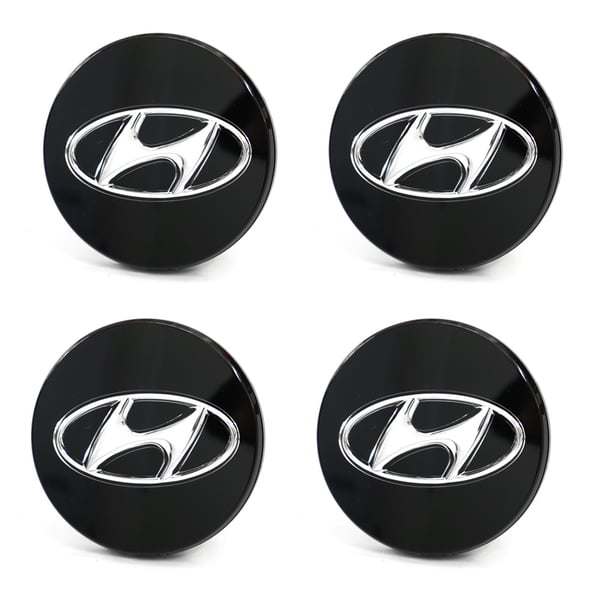 Hyundai Centrumkåpor / Hjulnav Bil Emblem - 4-Pack - 60mm - Svart