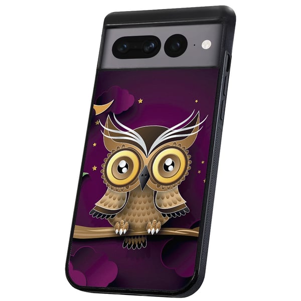 Google Pixel 8A - Cover/Mobilcover Lysbrun Ugle