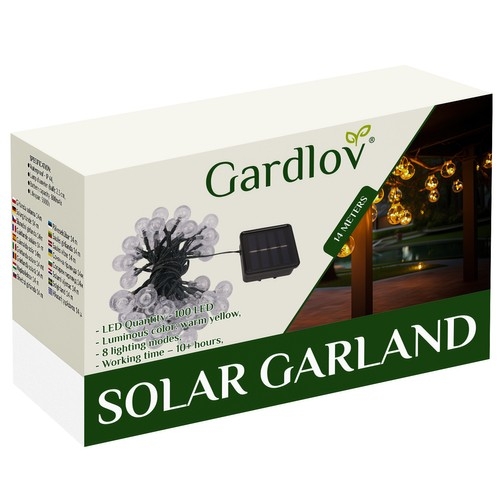 12m LED Girlang - Solcell