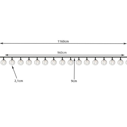 12m LED Girlang - Solcell