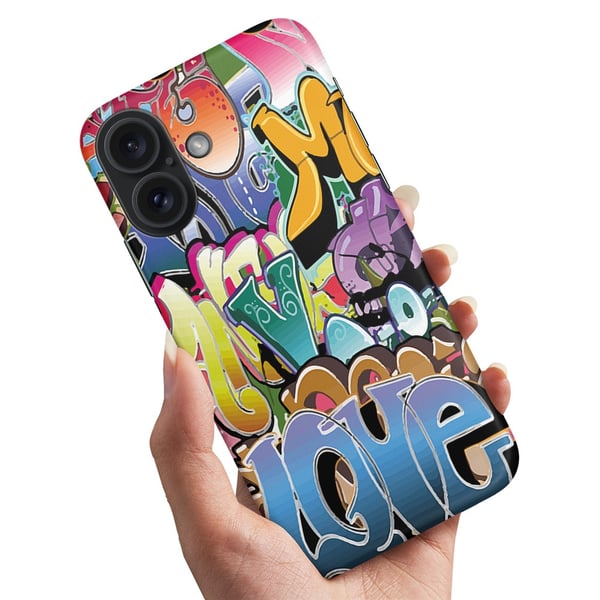 Cover / Mobilcover til iPhone 16 - Graffiti