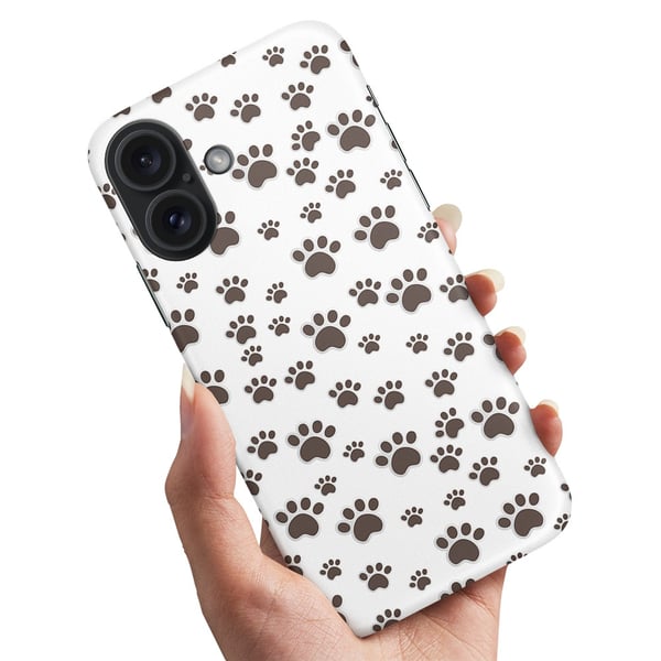 Cover / Mobilcover til iPhone 16 Plus - Pote Mønster Cover / Mobilcover til iPhone 16 Plus - Pote Mønster